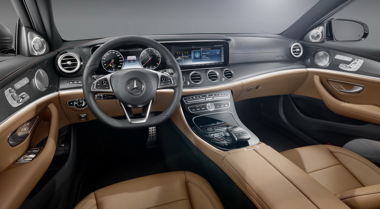This is the interior of the 2016 Mercedes-Benz E-Class