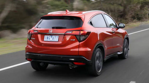 2019 Honda HR-V RS Phoenix Orange rear driving