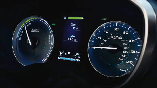 2019 Subaru XV plug-in hybrid dials