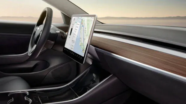 Tesla Model 3 dashboard wood