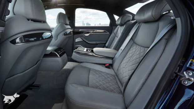 2021 Audi S8 4.0 TFSI back seat in grey leather