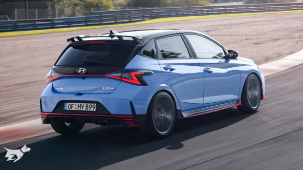 Rear end of the 2021 Hyundai i20 N