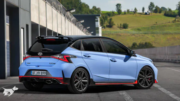 Rear end of the 2021 Hyundai i20 N