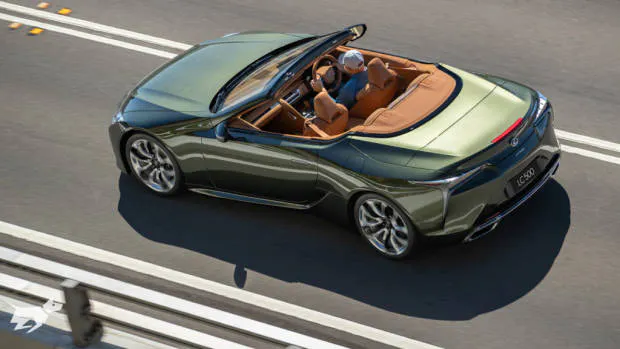 The 2021 Lexus LC 500 Convertible in Khaki Metal green