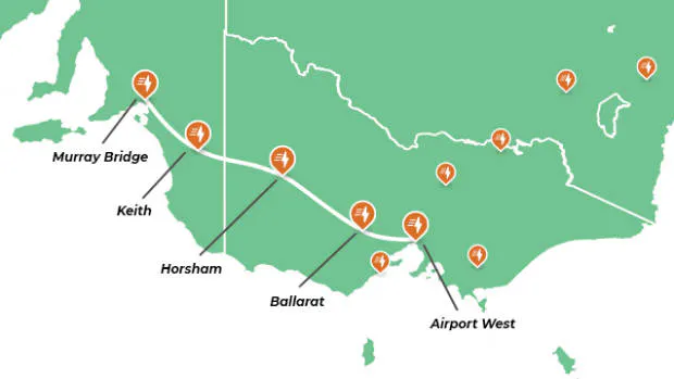 Chargefox's electric superhighway between Adelaide and Melbourne