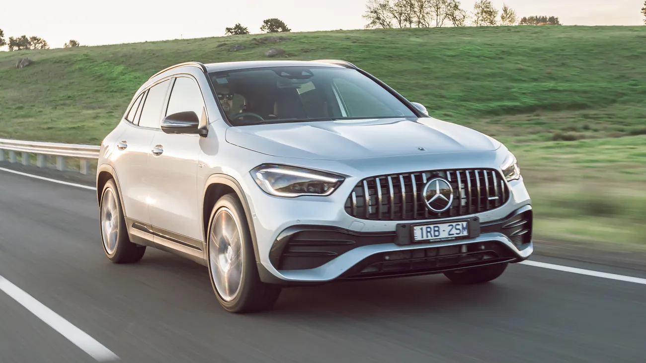 The 2021 Mercedes-AMG GLA 35 SUV in silver
