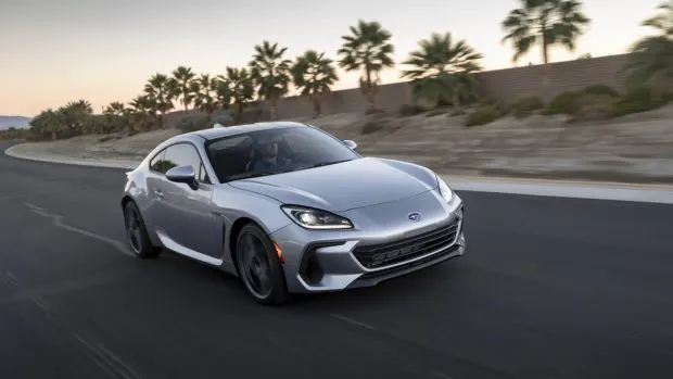 Subaru BRZ 2022 silver on road