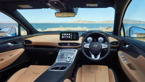 Hyundai Santa Fe Highlander 2021 camel beige interior