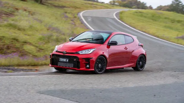 Toyota GR Yaris 2021 red wet weather