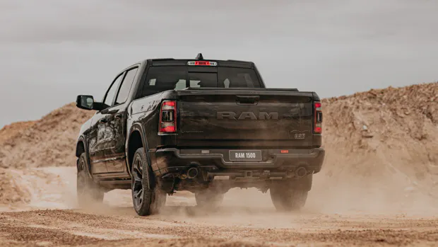 Ram 1500 DT Limited 2021 rear 3/4 driving