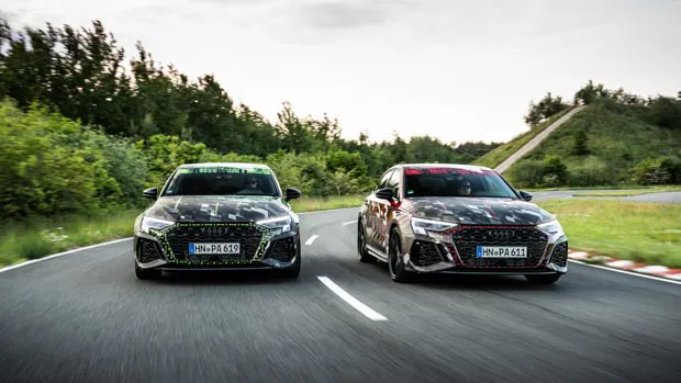 Audi RS3 2022 sedan and hatchback camo