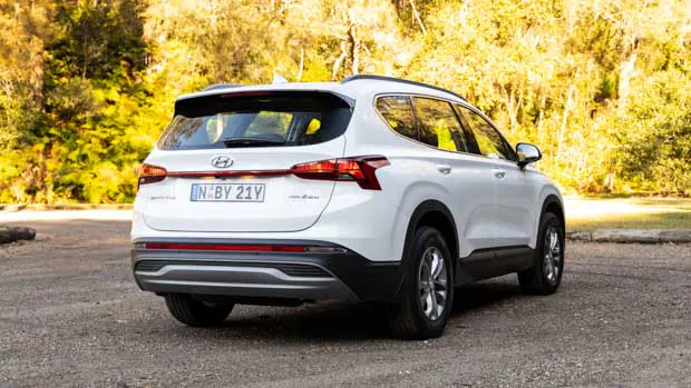 Hyundai Santa Fe base model 2022 white cream rear end