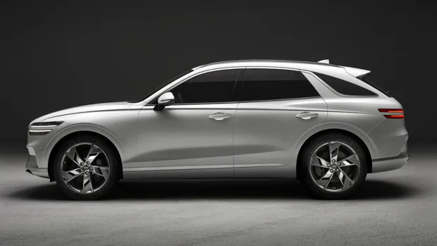 Genesis Electrified GV70 2022 white side profile