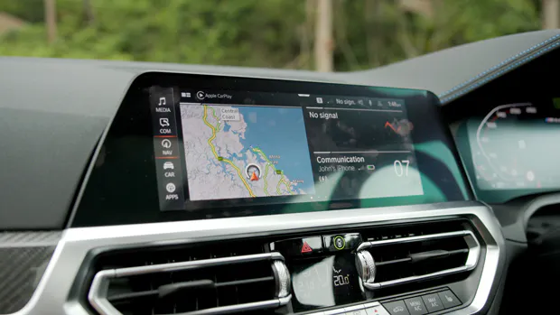 2022 BMW M440i sedan purple - interior, multimedia system