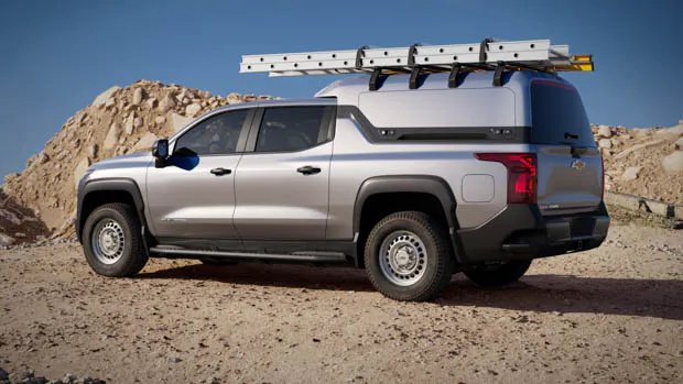 2024 Silverado EV WT exterior with ladder