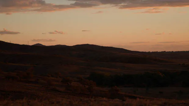 Outback sunset scenery shot drone