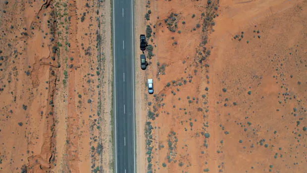 Outback scenery drone shit birds eye view