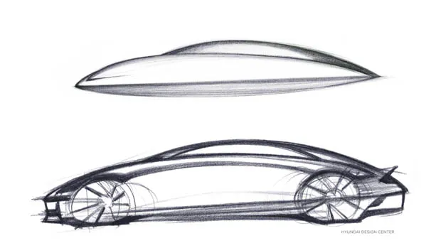 Hyundai Ioniq 6 2023: design sketch of larger Ioniq teased before official reveal