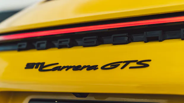 2022-Porsche-911-GTS-coupe-yellow---rear-badge