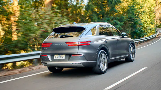 Genesis electrified GV70 rear driving shot