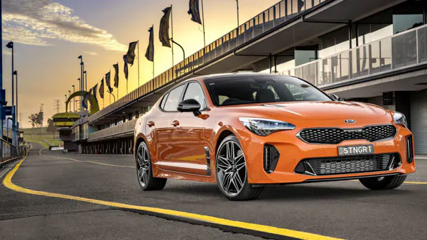 Kia Stinger GT 2021 orange sydney motorsport park