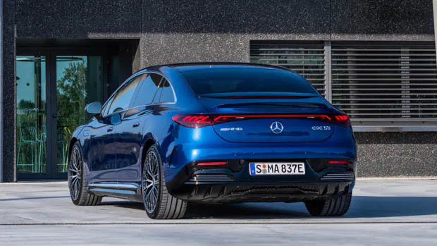 2023 Mercedes-Benz EQE rear angle blue