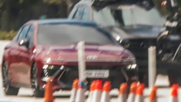 Hyundai Sonata 2023: facelifted Toyota Camry-rival spotted filming in Korea, likely for Australia