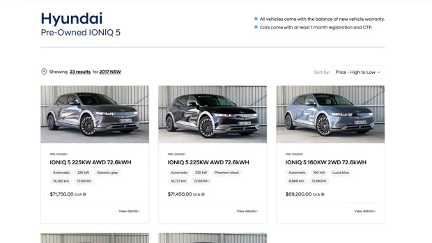 Hyundai Australia starts selling used Ioniq 5 models direct to the public at “sharp prices"