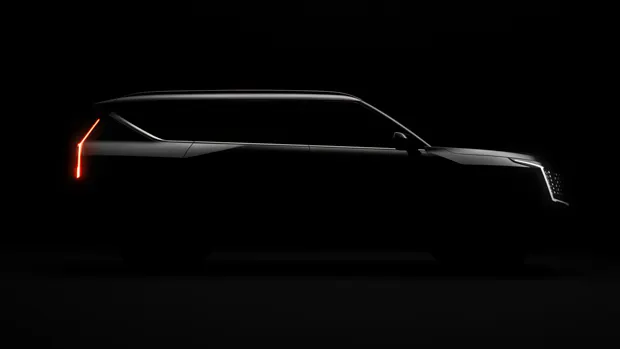 Kia EV9 2023: all-electric, three-row SUV teased ahead of global debut
