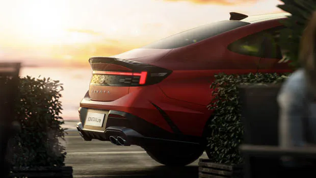 2023 Hyundai Sonata N-Line rear end with quad pipes