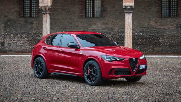 2023 Alfa Romeo Stelvio QV front 3/4 red