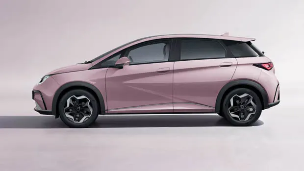 2023 BYD Dolphin side profile pink