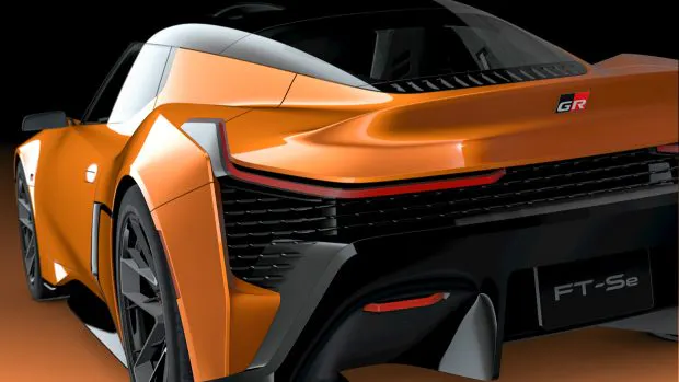 The rear end of the Toyota FT-Se sports car EV concept from Tokyo Motor Show 2023
