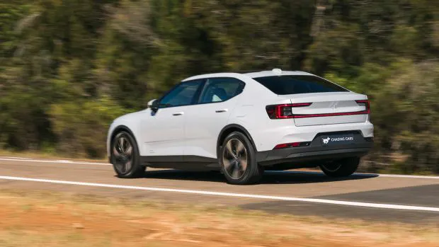 Polestar 2 LR RWD 2023 driving rear far 3