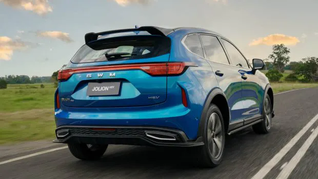 2024 GWM Haval Jolion Hybrid rear 3/4 angle blue car