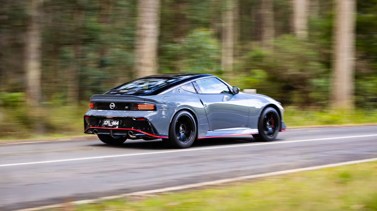 Nissan Z Nismo 2024 driving rear 2