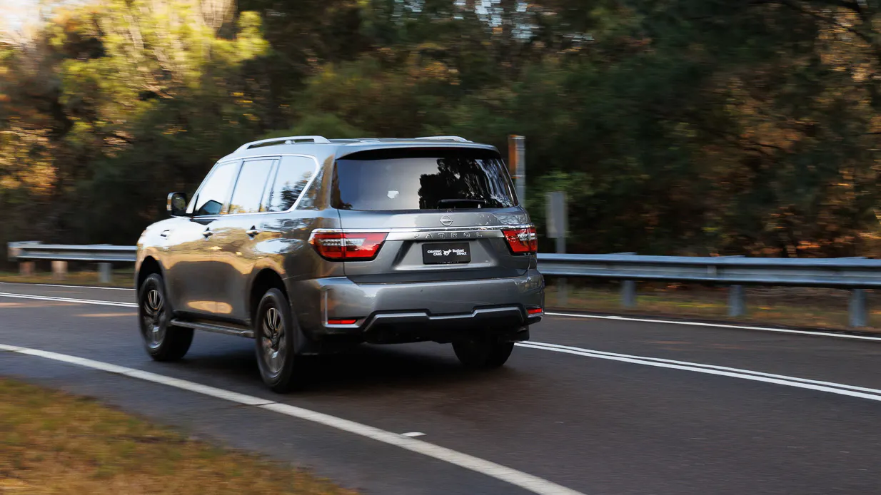 2024 Nissan Patrol Ti-L rear angle passing shot