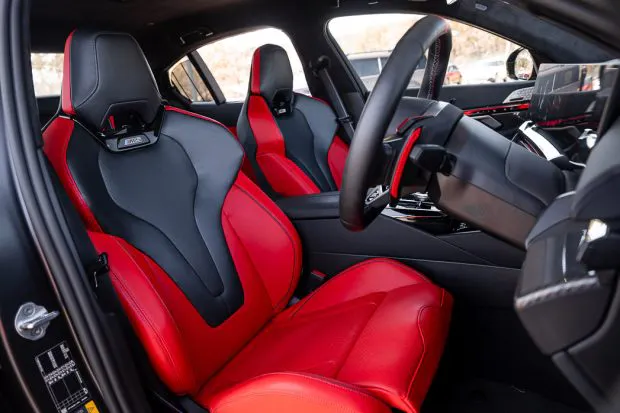 BMW M5 sedan 2025 interior front seats