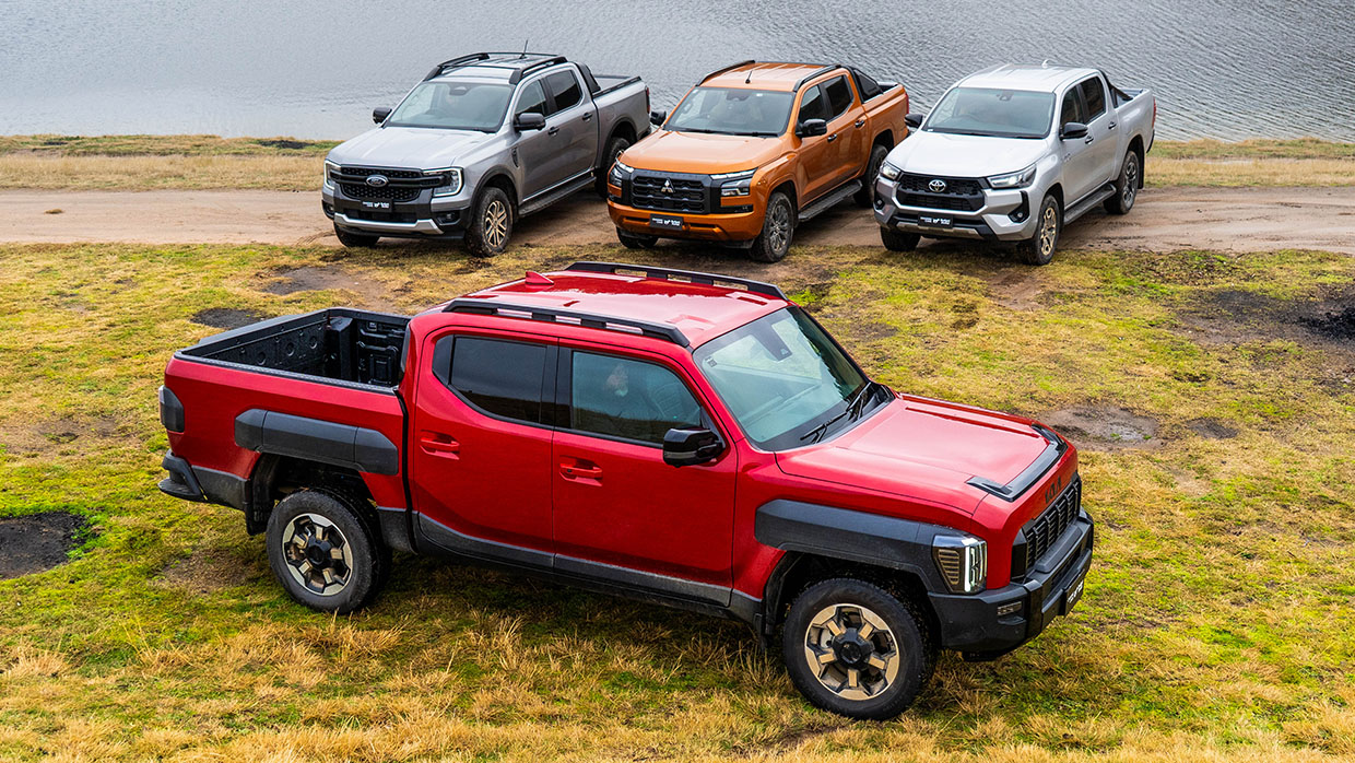 Kia Tasman vs Ford Ranger vs Toyota Hilux vs Mitsubishi Triton 2025 dual-cab comparison review