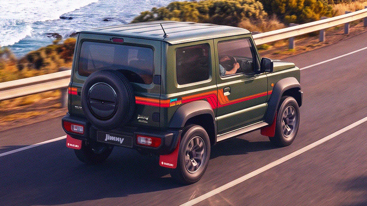 Suzuki Jimny Heritage 2027: red mudflaps, stripes and vibes for auto-only limited edition off-roader